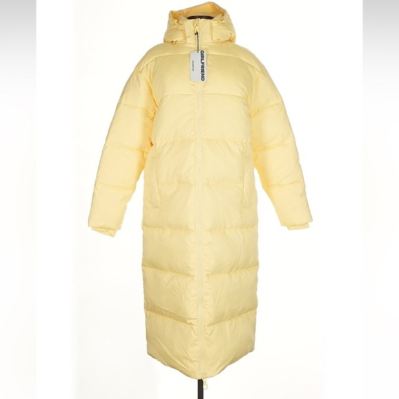 girlfriend collective Jackets & Blazers - NWT Girlfriend Collective Banana Yellow Long Puffer Winter Coat Medium